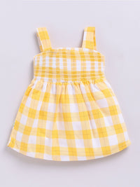 Moms Love Infant Girls Cotton Checked Fit & Flare Dress