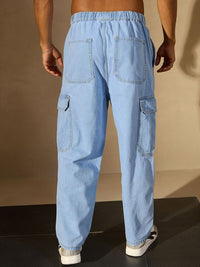 DENNISON Men Cotton High Rise Baggy Fit Cargo Jeans