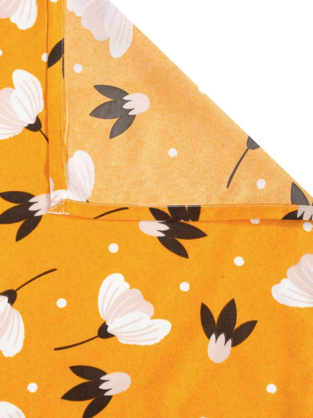 Myntra Elegant Homes Yellow & White Printed 300TC Single Bedsheet Set 2.25m x 1.50m