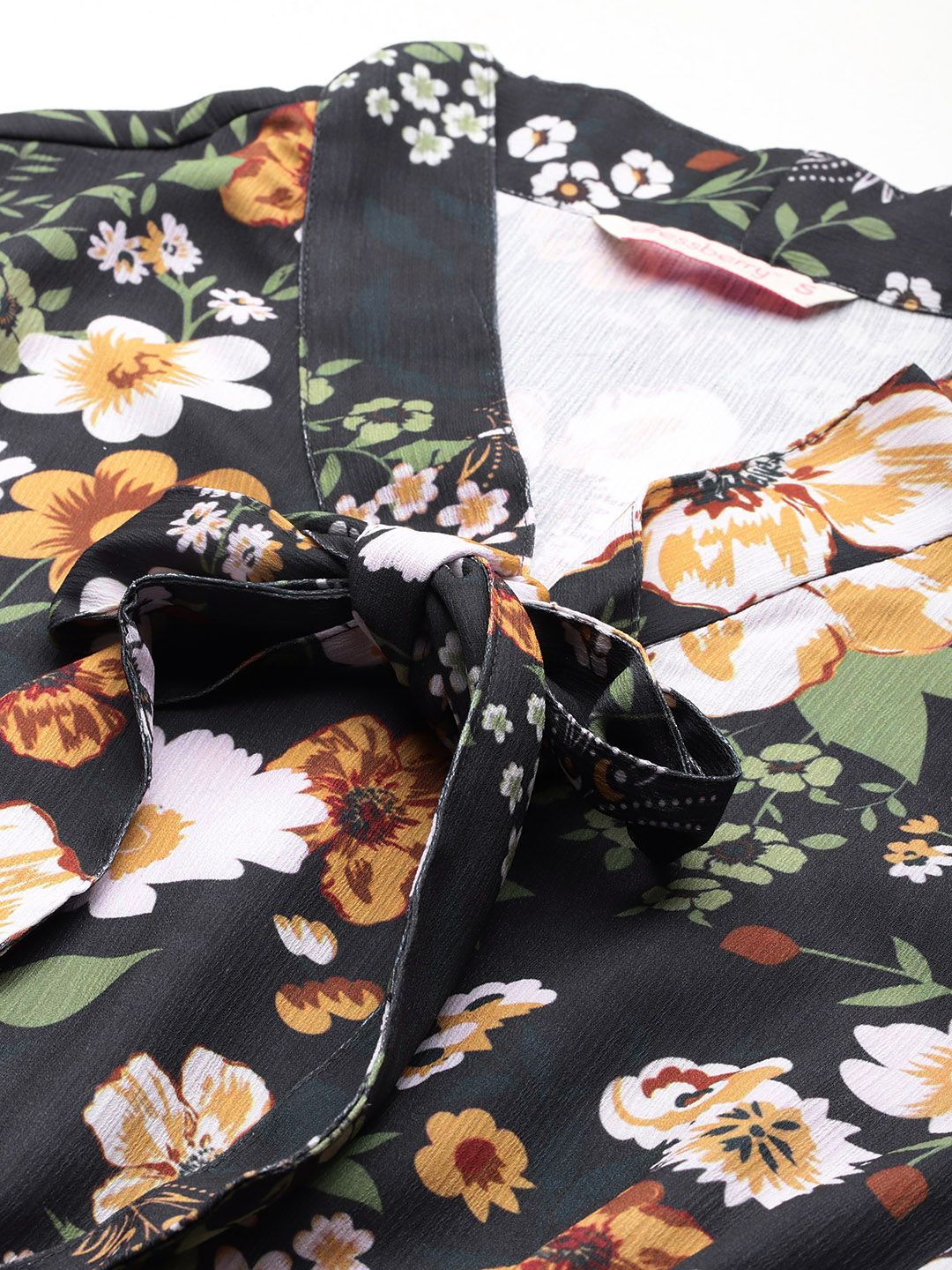 DressBerry Floral Print Flared Sleeve Mini Dress