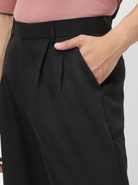 Urbano Fashion Men Black Loose Baggy Fit Solid Korean Trousers Stretchable
