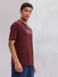 HRX by Hrithik Roshan Brand Logo Printed Drop-Shoulder Sleeves Relaxed Training T-shirt