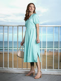DressBerry Cinched Waist A-Line Midi Dress