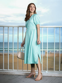 DressBerry Cinched Waist A-Line Midi Dress