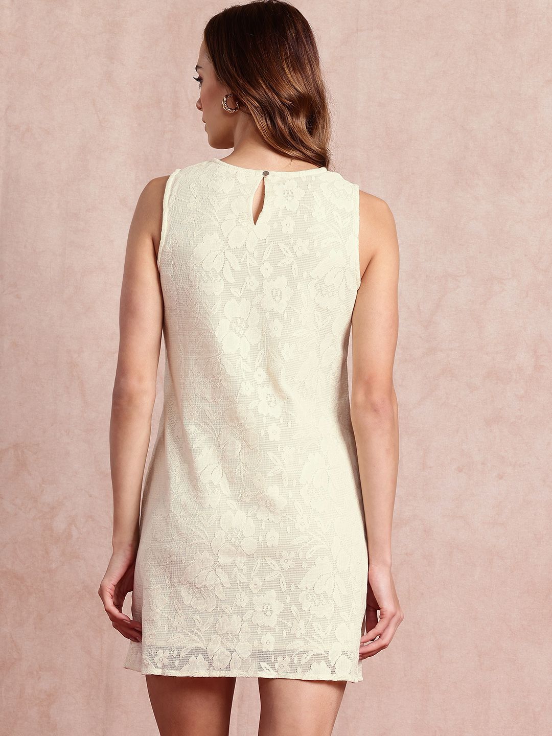 all about you Pure Cotton Floral Lace A-Line Mini Dress