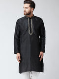 SOJANYA Lelaki Hitam Solid Kurta Lurus