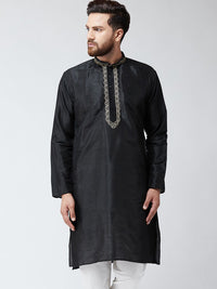 SOJANYA Lelaki Hitam Solid Kurta Lurus