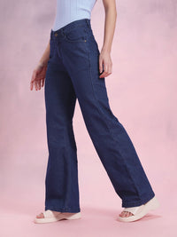 DressBerry Women Wide Leg High-Rise Stretchable Jeans