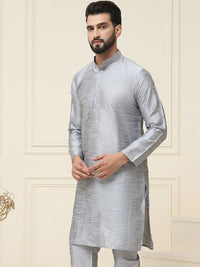 SOJANYA Lelaki Grey Solid Kurta Lurus