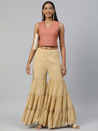 Global Desi Pink Print Crop Top