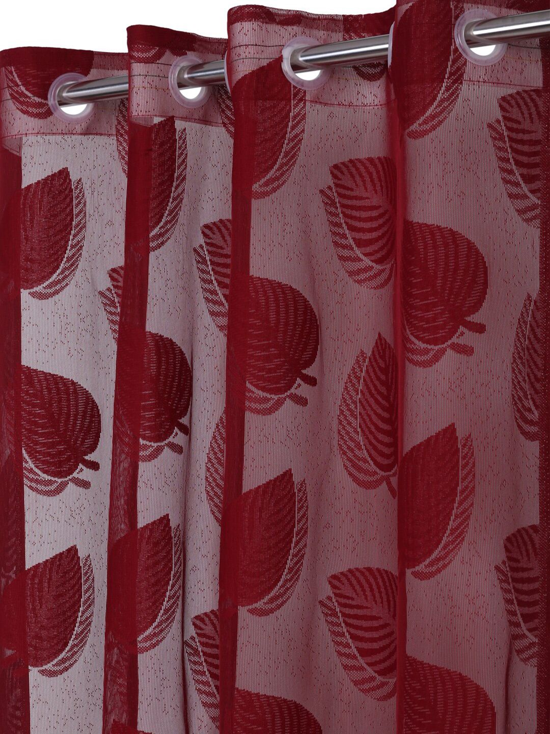 HOSTA HOMES Maroon Floral Window Curtain