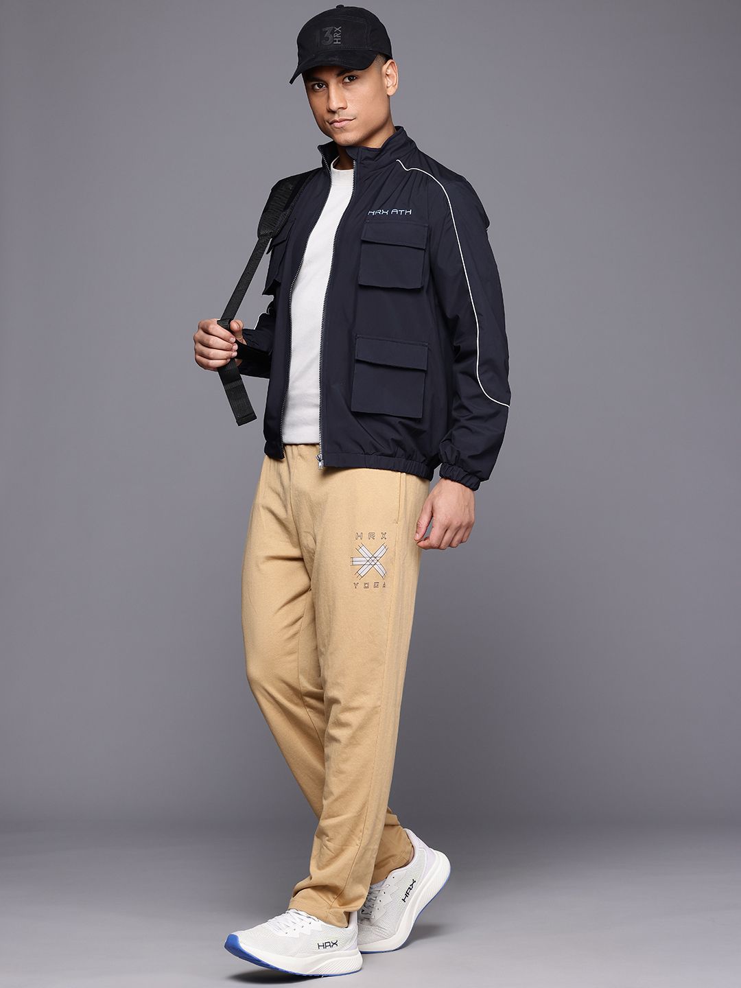HRX by Hrithik Roshan Longline Cargo-Style Tailored Jacket