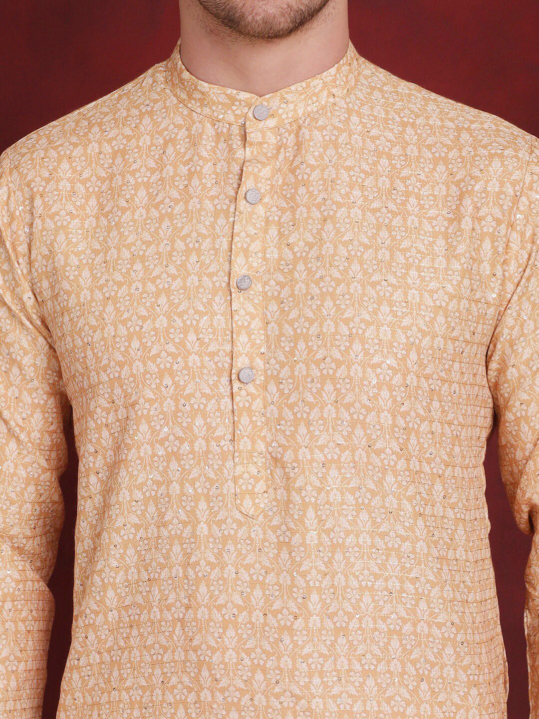 Anouk Floral Printed Regular Straight Kurta with Pyjamas