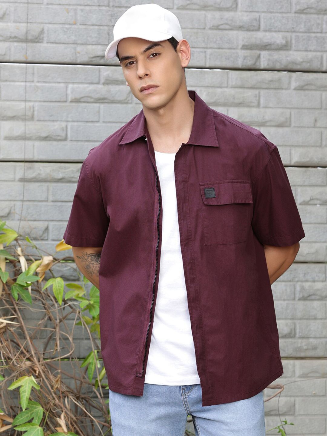 Thomas Scott Men Solid Premium Boxy Opaque Casual Shirt
