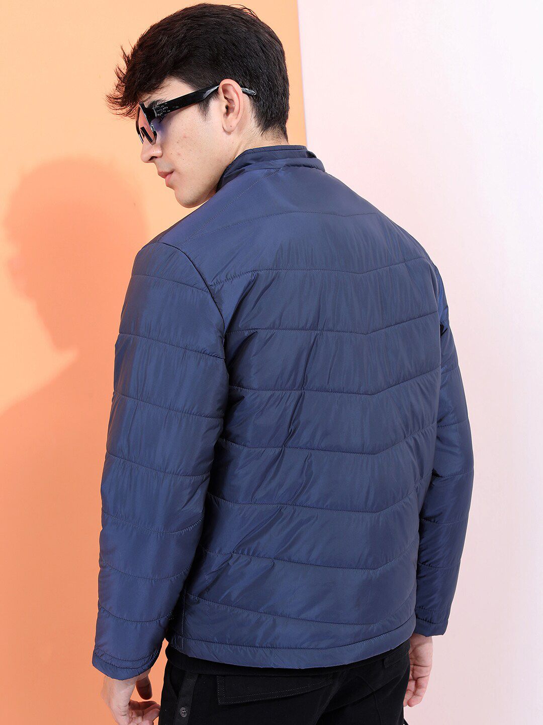 HIGHLANDER Men Navy Blue Padded Jacket