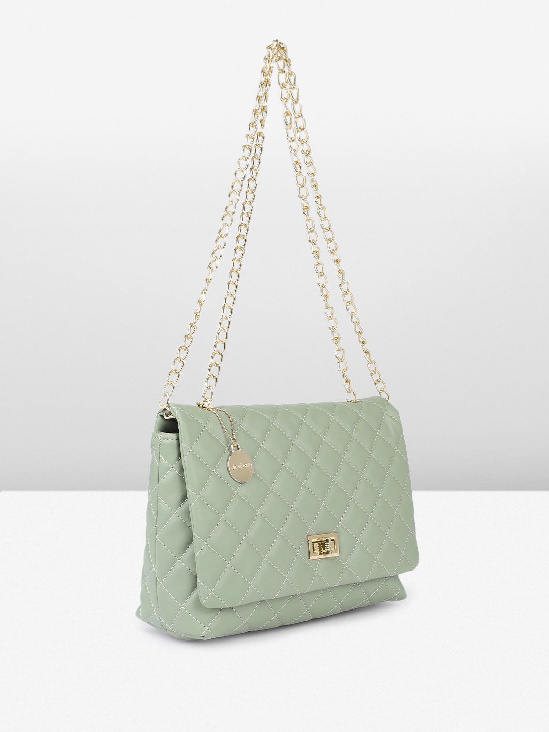 DressBerry Textured Structured Shoulder Bag with Quilted