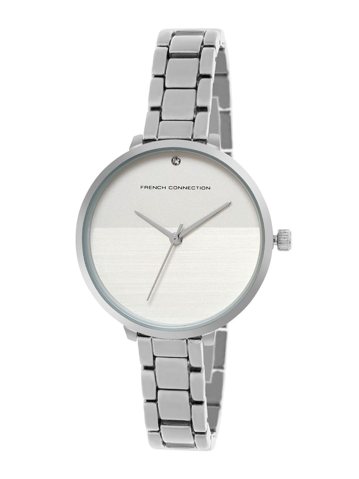 French Connection Women White Dial & Silver Toned Straps Analogue Watch-FCS001A-Silver