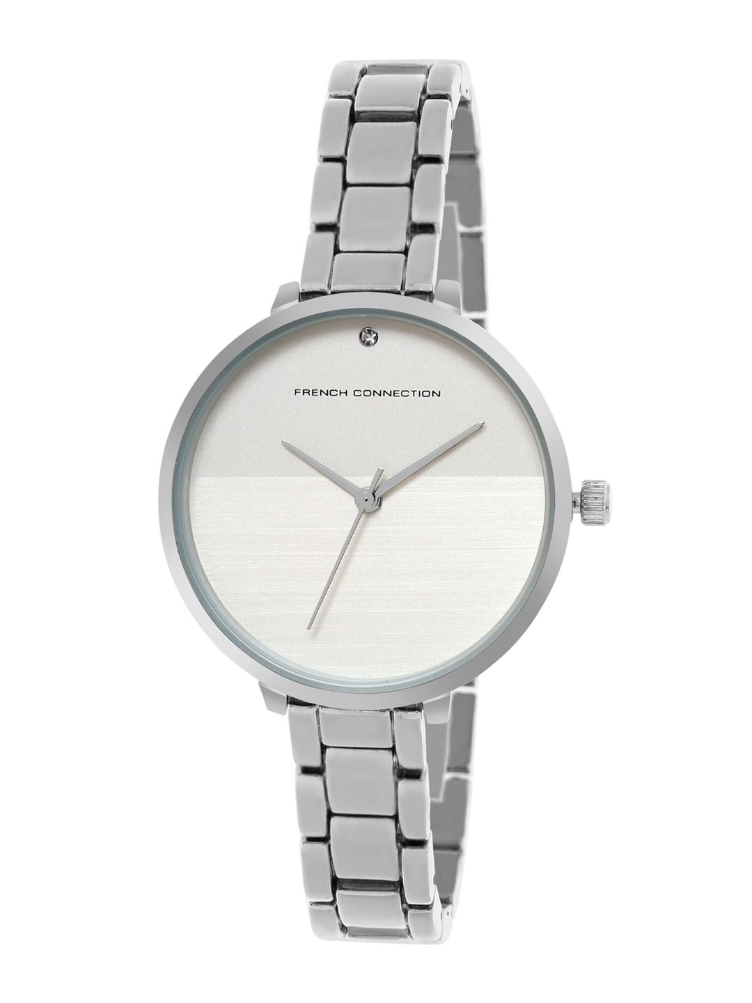 French Connection Women White Dial & Silver Toned Straps Analogue Watch-FCS001A-Silver