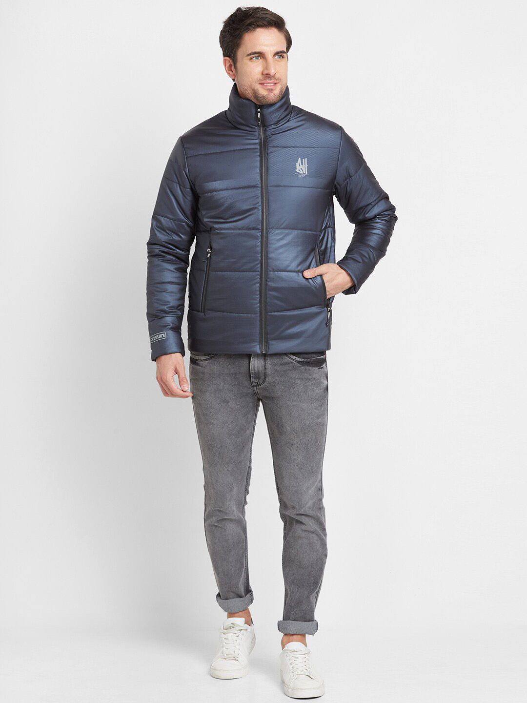 Being Human Stand Collar Padded Jacket