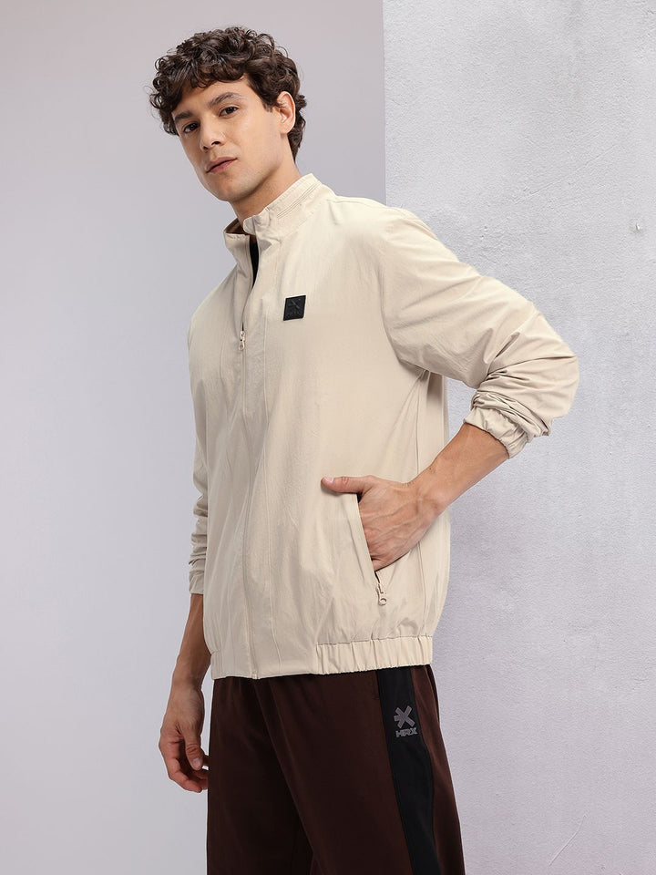 HRX by Hrithik Roshan Brand Logo Detail Mock Collar Lifestyle Bomber Jacket