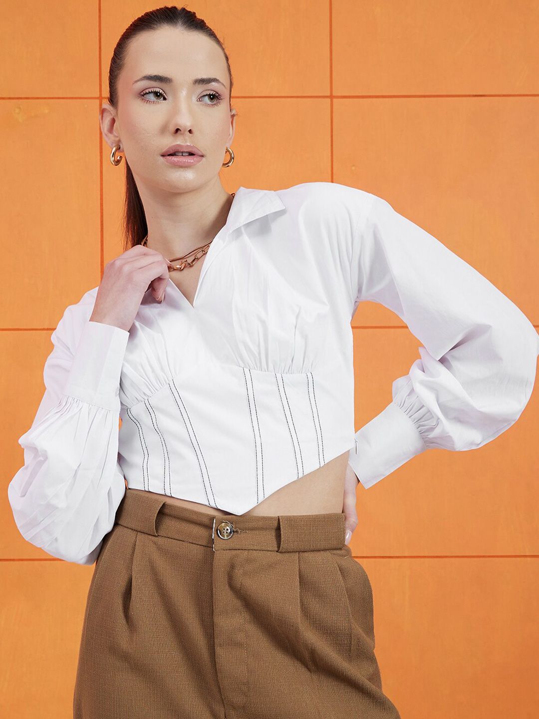 STREET 9 Long Sleeves Cotton Shirt Style Top