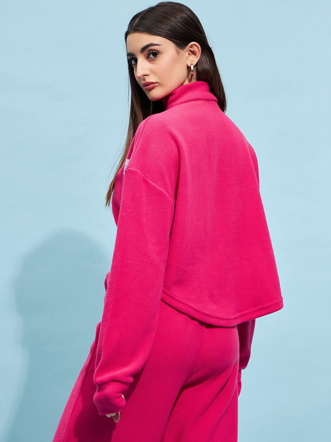 STREET 9 High Neck Crop Sweatshirt