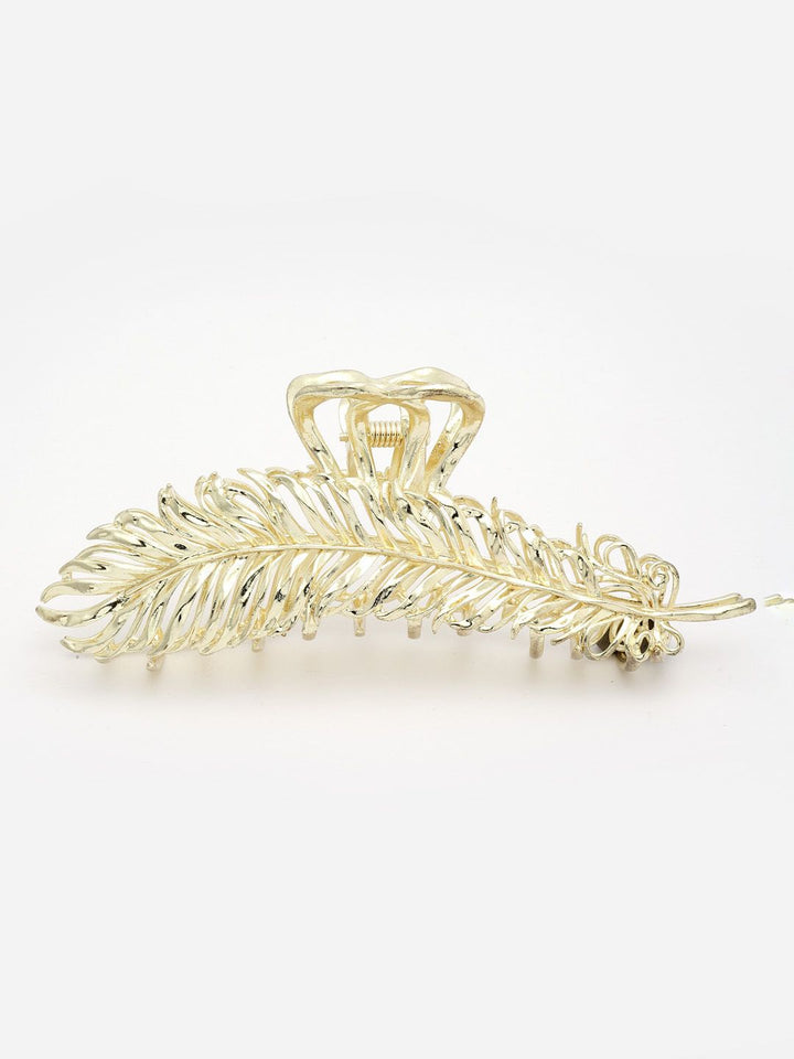 PANASH 18KT Gold Plated Stainless Steel Tarnish-Free Waterproof Embellished Claw Clip