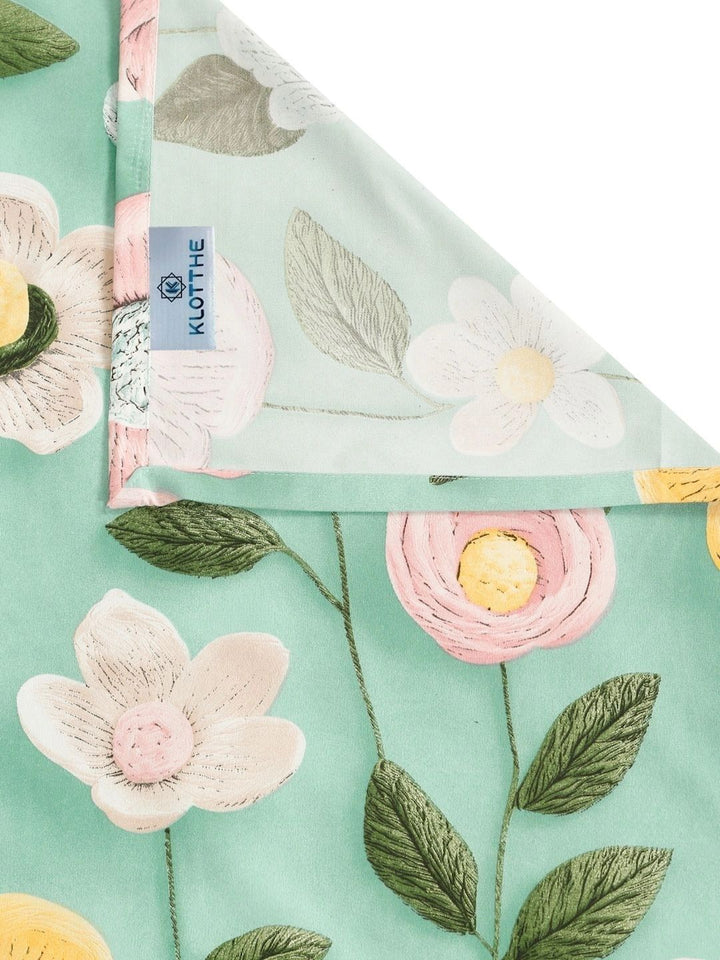 Moda Rapido X KLOTTHE Green & Pink Floral 300 TC King Bedsheet with 2 Pillow Covers