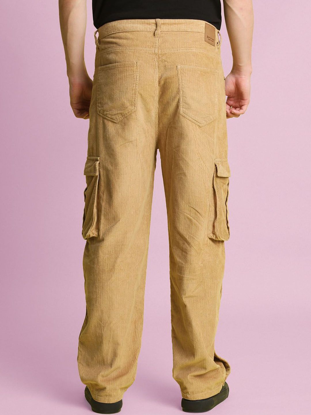 Bene Kleed Men Cotton Mid-Rise Baggy Fit Pleated Cargos Trouser