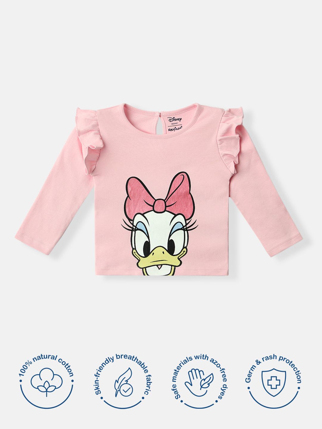 NautiNati Disney Daisy Baby Girls Pink Pure Cotton T Shirt