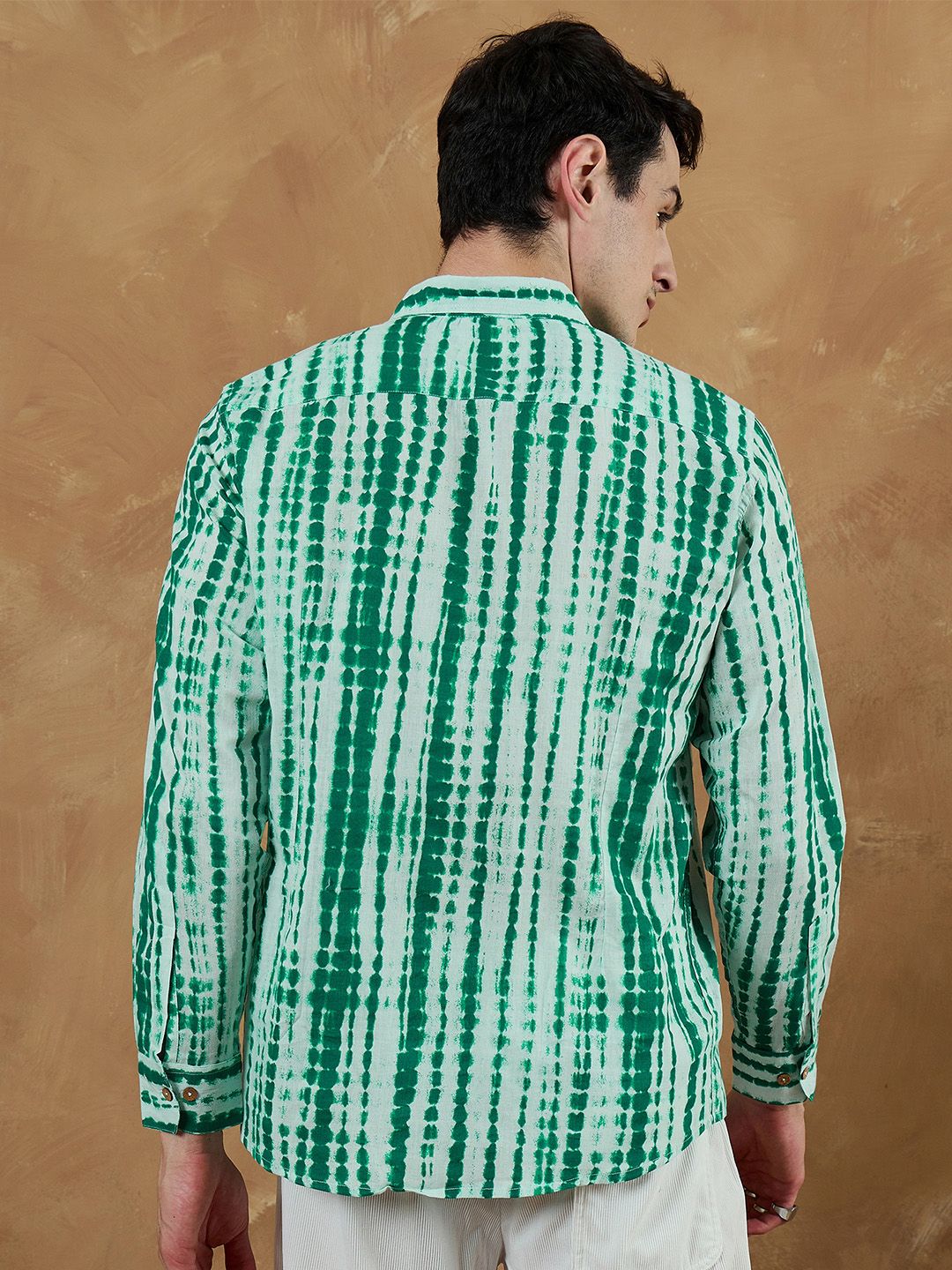 DENNISON Men Green Regular Fit Faded Printed Casual Shirt
