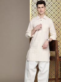 House of Pataudi Men Woven Design Regular Jashn Kurta With Pajamas Set