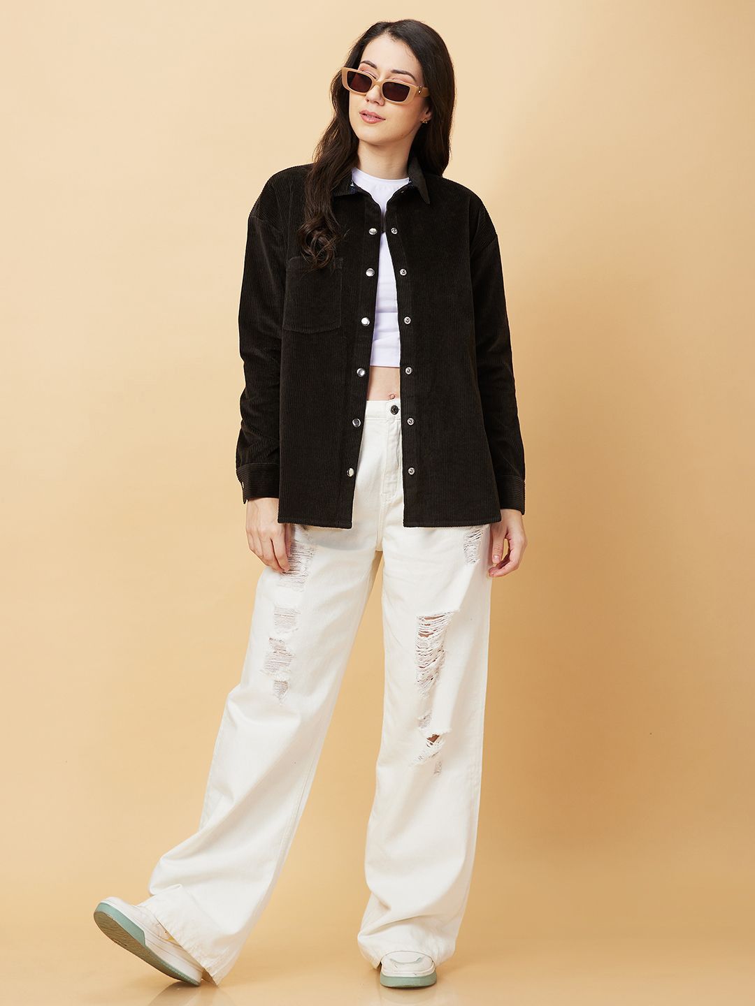 Being Human Women Opaque Casual Oversized Shirt