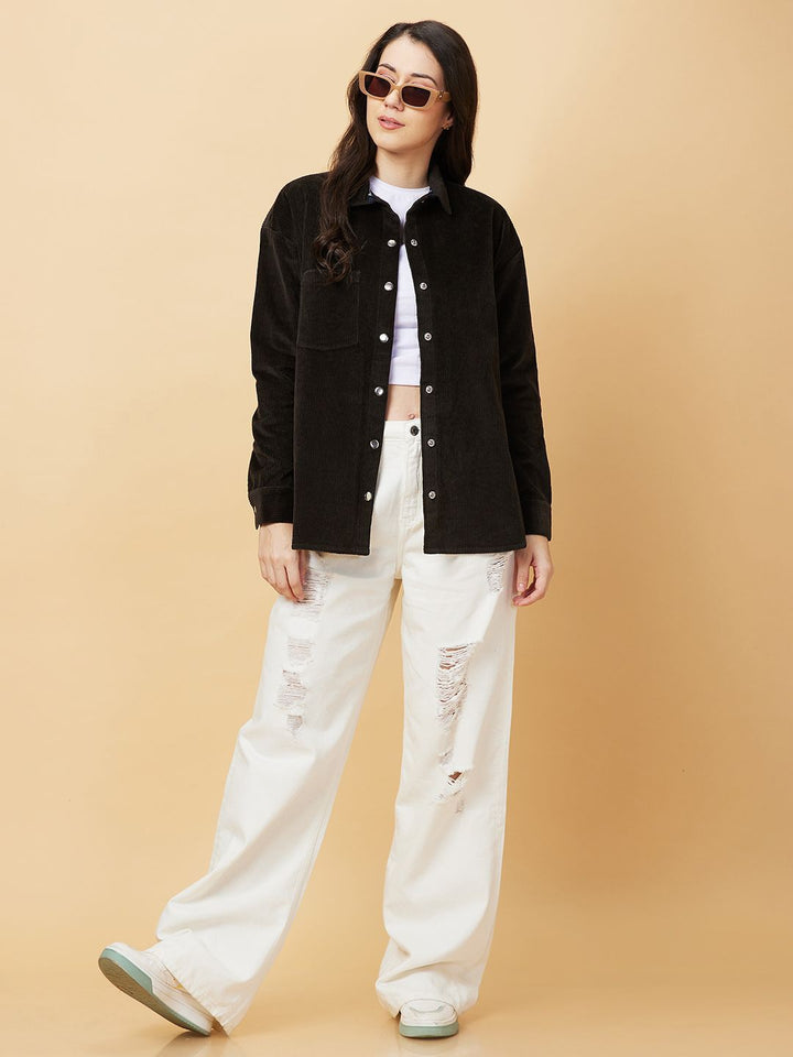 Being Human Women Opaque Casual Oversized Shirt