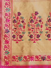 Saree mall Golden & Pink Woven Design Banarasi Saree