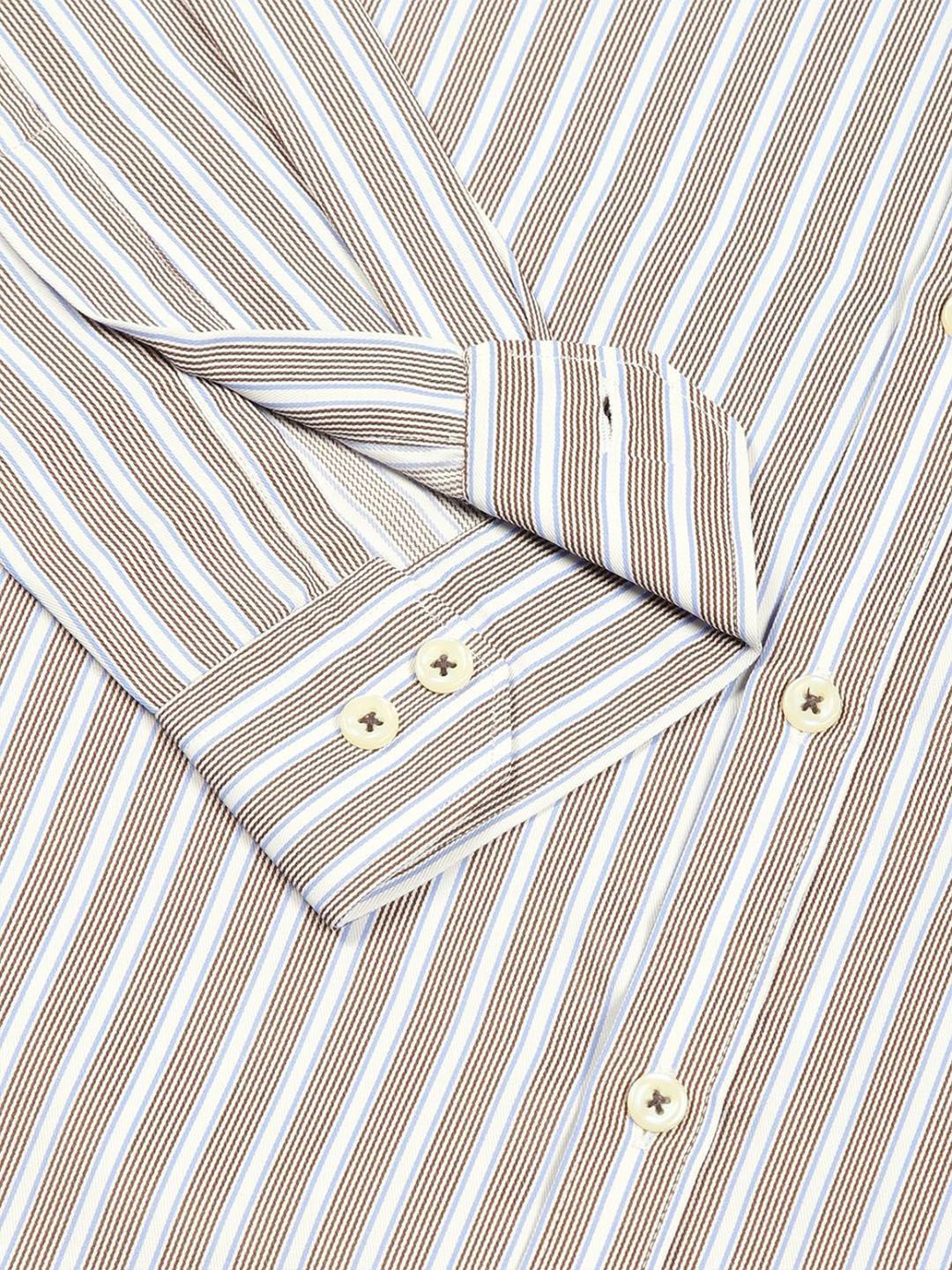 Thomas Scott Men Smart Fit Button-Down Collar Vertical Striped Cotton Formal Shirt
