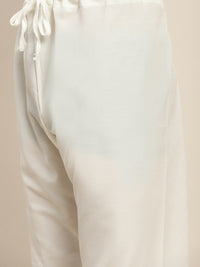SOJANYA Ethnic Motif Woven Design Mandarin Collar Kurta With Churidar & Nehru Jacket