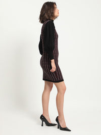 RAREISM Geometric Self Design Acrylic Longline Pullover