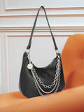 DressBerry Textured Structured Hobo Bag with Detachable Chains