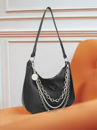 DressBerry Textured Structured Hobo Bag with Detachable Chains