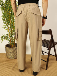 Thomas Scott Men Smart Loose Fit Easy Wash Cargos Trousers