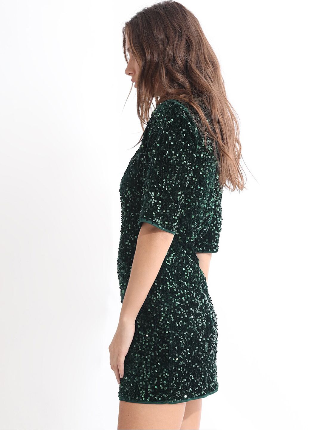RAREISM Sequin Embellished Sheath Mini Dress