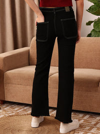 STREET 9 Women Comfort Black Bootcut High-Rise Stretchable Jeans