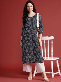 Anouk Floral Printed Straight Kurta