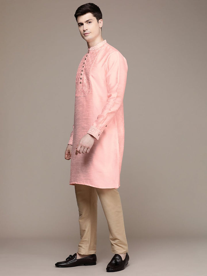 House of Pataudi Ethnic Motifs Yoke Design Sequinned Jashn Kurta