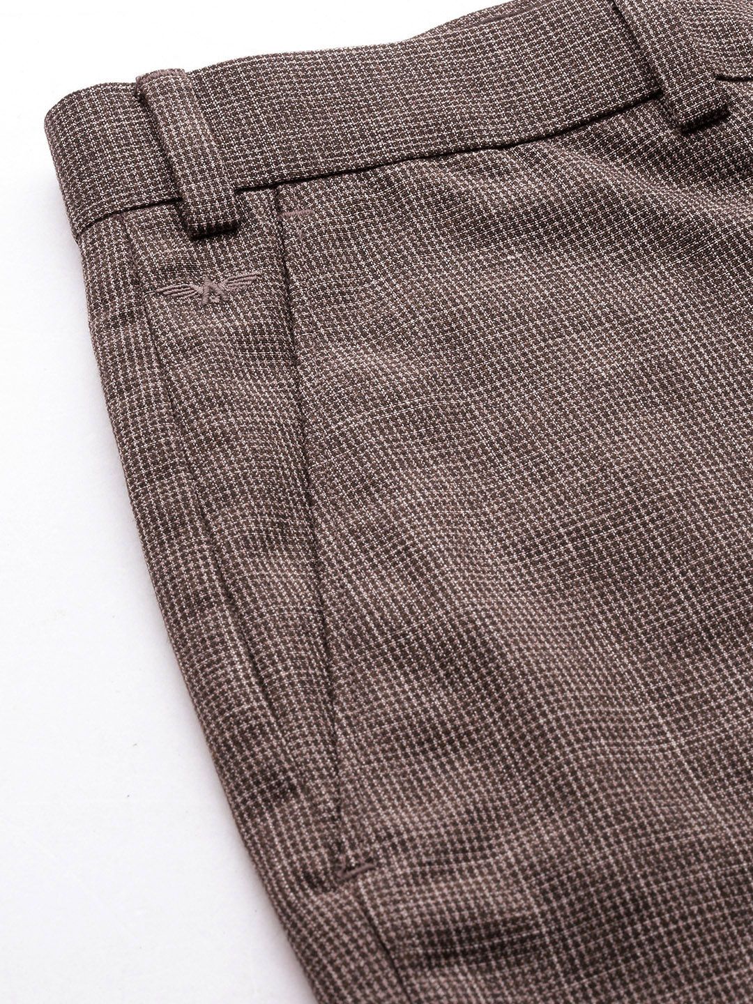 Park Avenue Men Self-Checked Formal Trousers