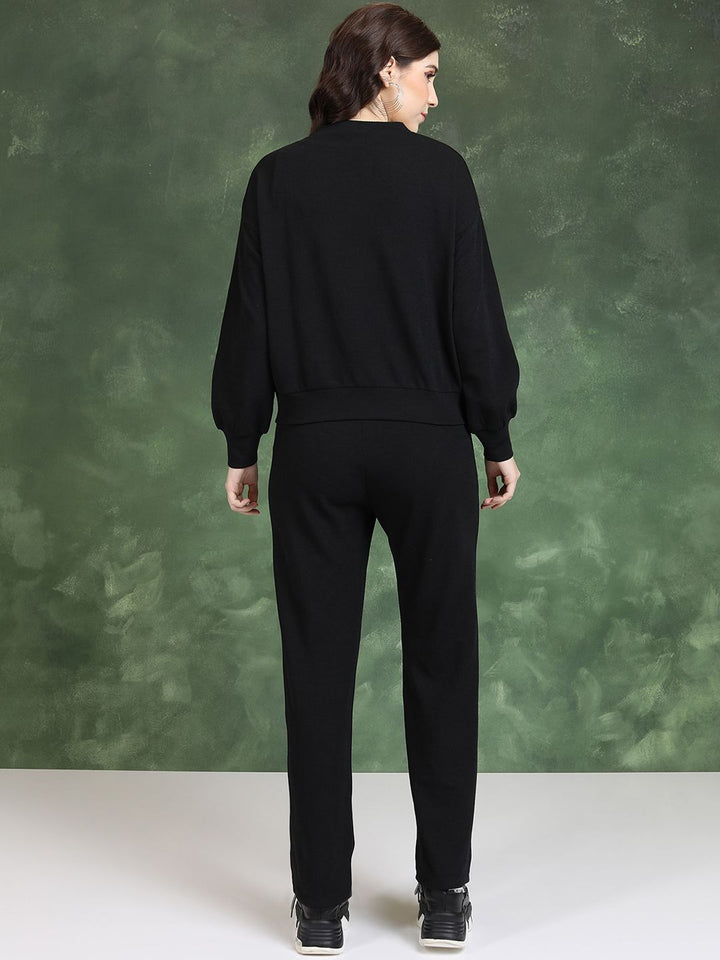 Tokyo Talkies Cardigan Sweater With Crop Top Wide Leg Trousers