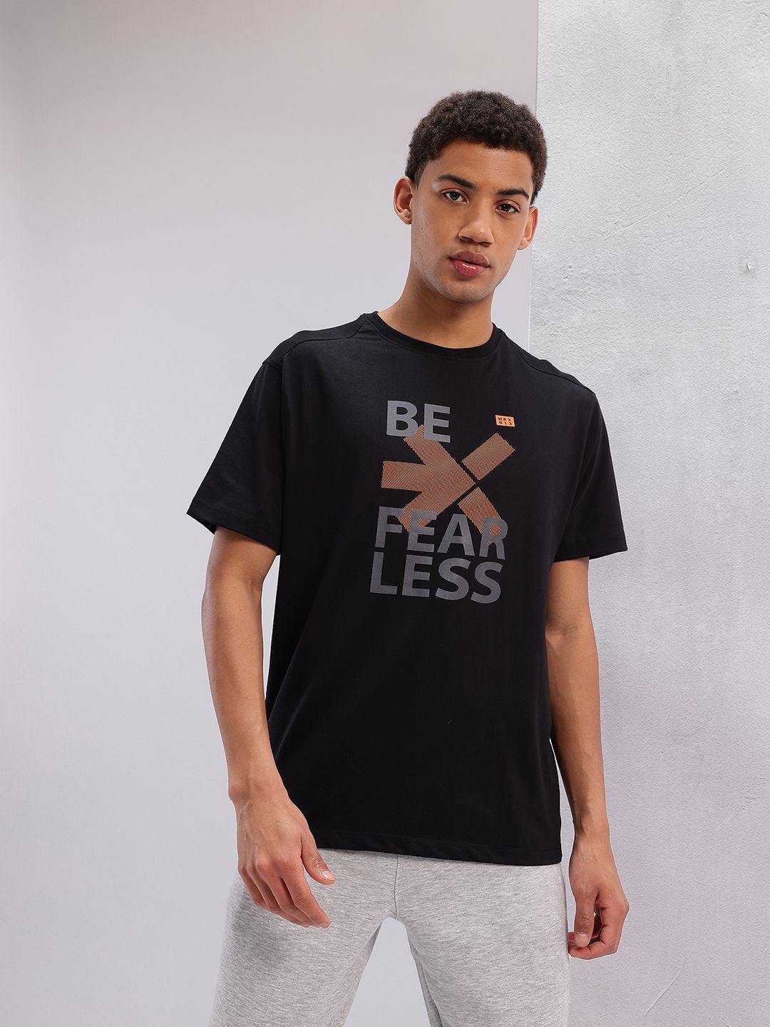 HRX by Hrithik Roshan Brand Logo & Typography Printed Training T-shirt