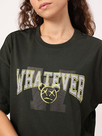 DressBerry Typo Treat Drop-Shoulder Boxy T-shirt