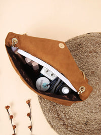 Berrylush Brown Structured Quilted Shoulder Bag